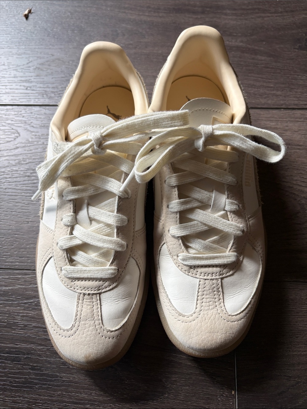 Puma Women’s Cream and White Lace-Up Sneakers